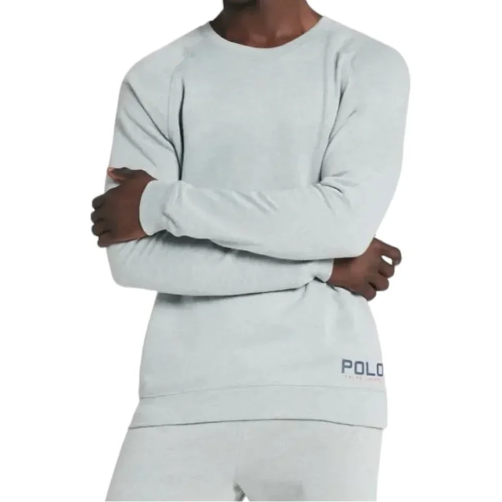 Polo Ralph Lauren Raglan Grey Crewneck Regular Fit Mens Sleepwear Sweatshirt
